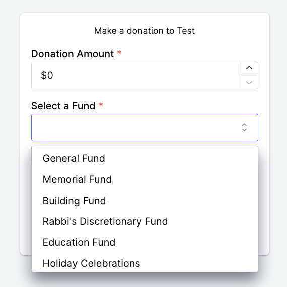 Donation funds Setting